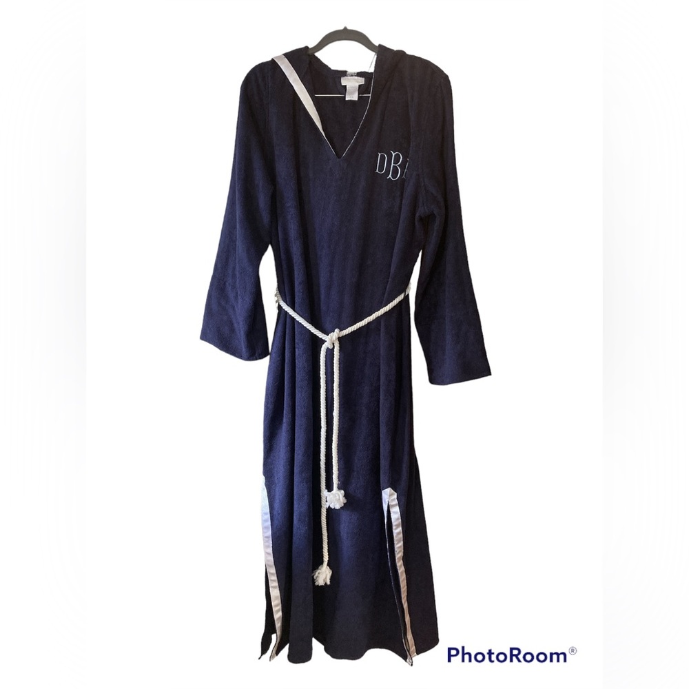 Soft Surroundings 3X Navy EUC Terry Robe